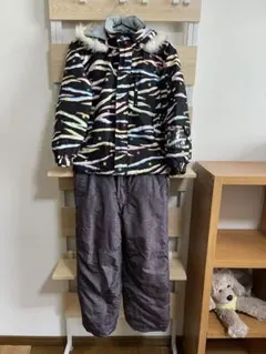 子供用カラフルストライプスキーウェア　上下　140