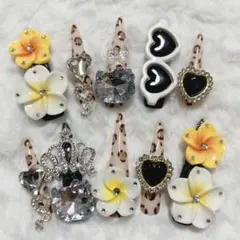 キッズネイルチップ　スーパーロング　KOGYARU コギャルネイル　ヒョウ柄