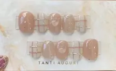 ネイルチップ　オーダー　ニュアンス　チェック　ハート　韓国