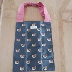 PAUL & JOE★エコバッグ　ピンク　グレー　ネコ柄　【美品】