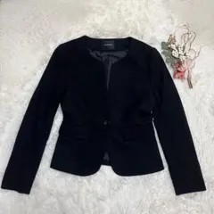 クリアインプレッション （M） ノーカラージャケット 黒 フォーマル 上品