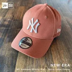 【サイズ調整可】New Era★NY 9Forty Cap レンガ×アイボリー