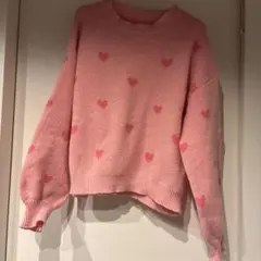 ☆SHEIN ピンク ハート柄 セーター Sサイズ☆