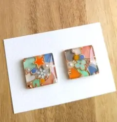 no.205 ハンドメイド レジン ピアス イヤリング