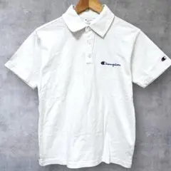 Champion チャンピオン ロゴ刺繍 ベーシック ポロシャツ 白 綿100%