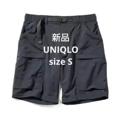 新品 ユニクロ メンズS 黒 ギアショーツ ナイロンハーフパンツ ショートパンツ