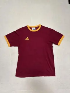 adidas ヴィンテージ リンガーTシャツ ASローマ ユニフォーム えんじ色