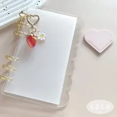 アクリルバインダー A6 貯金 もこもこ リフィル ハート シンプル いちご 赤