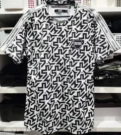 正規品 SY32 プラシャツ Tシャツ XL モノトーン 総柄 ロゴテープ 速乾