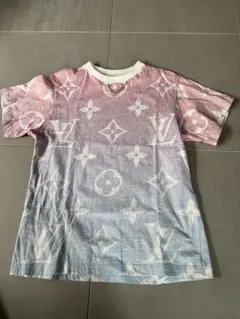 美品 ルイヴィトン チェーン付き ピンクグラデーション フリル Tシャツ