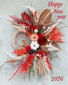 2種のプロテア✴︎バンクシア✴︎ネイティブフラワーのしめ縄リース~2026.ver~