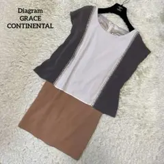 ダイアグラム グレースコンチネンタル フレンチスリーブ ベージュ　ドレス