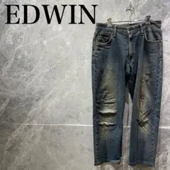 EDWIN メンズ W40 インディゴ デニムパンツ ワイド ルーズ 美品のサムネイル