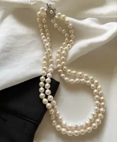 あこや真珠 2連ネックレス 6.5〜7mm 本真珠 フォーマル 春コーデ