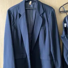 ネイビー シングルジャケット ビジネスパンツスーツ