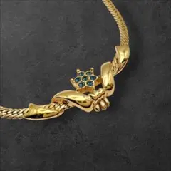 美品 ニナリッチ ブルーラインストーン ネックレス