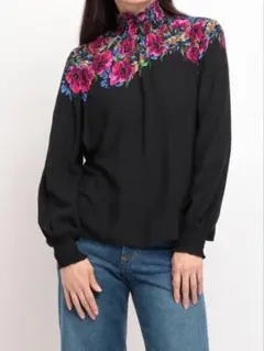 【お値下げ】Desigual(デシグアル)ハイネック花柄プリントブラウス