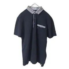 machiko jinto london ポロシャツ　M 古着チェック　夏　半袖