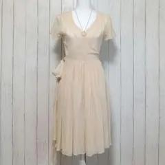 IENA ベージュ ラップワンピース 半袖 ひざ丈のサムネイル