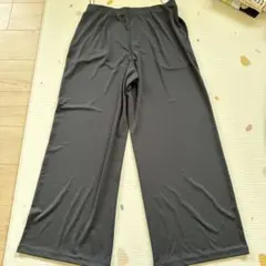 ユニクロ XXL ブラック クレープジャージーストレートパンツ　丈長め