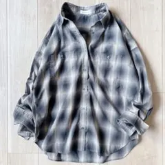 2025＊BARNYARDSTORM オンブレーチェックシャツ 極美品 グレー
