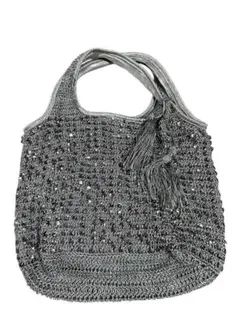 メタリック編みハンドバッグ