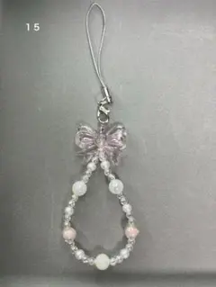 ハンドメイド リボン型携帯ストラップ