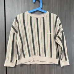 the campamento トレーナー 3-4 y ベージュグリーンストライプ