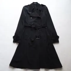 Theory セオリー シルク混 ダブル トレンチコート スプリングコート 黒