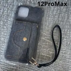 iPhoneケース　12ProMax デニム風デザイン