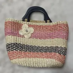 【新品未使用品】グアム　お土産　カラフルなストローかごバッグ