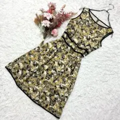 極美品 TOCCA トッカ フレアワンピース ノースリーブ 黄色【サイズ00】