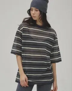 TODAYFUL Sheer Border T-shirt インディゴのサムネイル