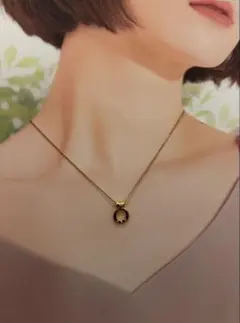 クレージュ　ゴールド リング型ペンダント ネックレス