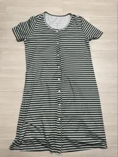 マタニティ 前開きパジャマ ワンピース 半袖 L