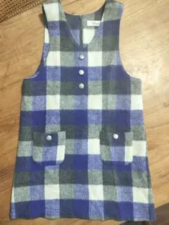 べべ チェック柄 ワンピース ジャンパースカート