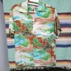 50s　アロハ・ハワイアンシャツ　IOLANI社製　ちりめん　ヴィンテージ