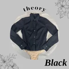 theory(セオリー) タンガ付き長袖シャツ　ブラック　Mサイズのサムネイル