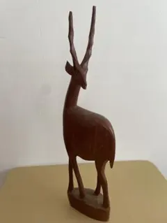 木製 鹿の彫刻 約47cm