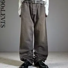 極太90s LEVI'S 501 W38 ブラウンバギーデニム ヘビーオンス