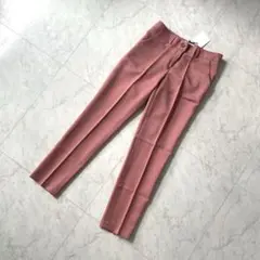 新品タグ付きテーパードパンツブラウンピンクS