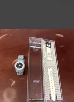 稼働品 スウォッチ Swatch 電子レンジ 純正ケース ジャバラ 腕時計