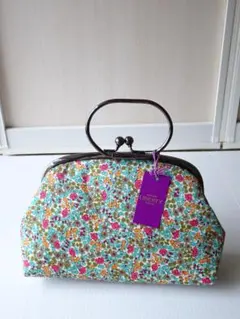 【タグ付き未使用】リバティ liberty がま口ポーチ 、持ち手付