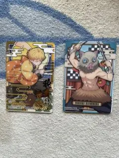 鬼滅の刃 ステンドグラスカード 我妻善逸 嘴平伊之助