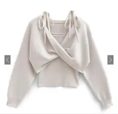 GRL クロストップスxリボンキャミソールニットアンサンブル