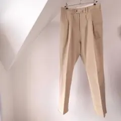 NEAT チノパンツ ベージュ 綾織り 厚手 日本製 コットン ツータック チノのサムネイル