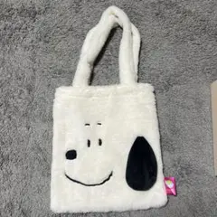 スヌーピー 一番くじ ファーバッグ ホワイト 耳付きトート