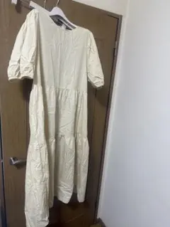 イエロー Vネック ティアードワンピース M H&M