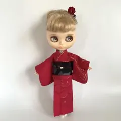 No.695 1/6サイズ着物　赤