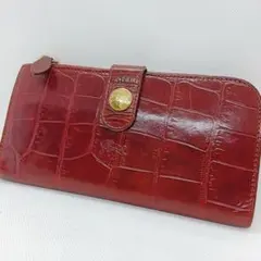 イルビゾンテ　クロコ型押し　長財布　L字コインケース　ボルドー　ユニセックス